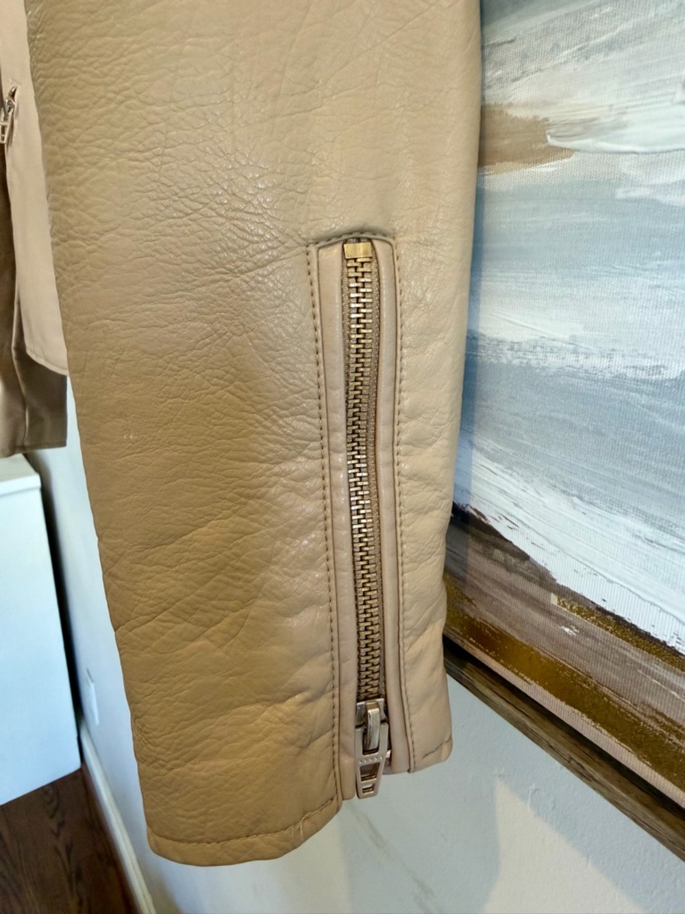Anthropologie BLANK NYC Vegan Leather Moto Jacket, size L - Picture 3 of 5